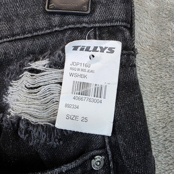 RSQ 90s Jeans Womens 25 Distressed Ripped High Rise Tillys Vintage Denim Y2K - Picture 2 of 13